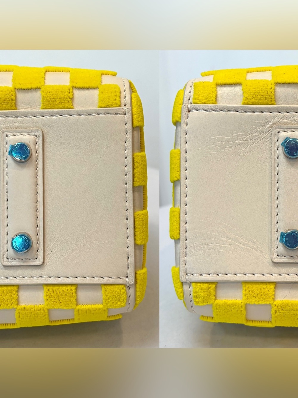 Louis Vuitton 2013 LTD Damier Plush Cube Speedy EastWest, yellow/silver, EUC🦄 - Picture 9 of 17